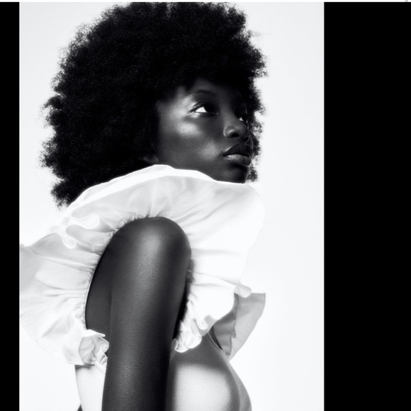 🐚 ZARA WHITE BUTTERFLY SLEEVE RIBBED BODYSUIT! - Picture 16 of 16